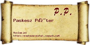 Paskesz Péter névjegykártya