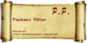 Paskesz Péter névjegykártya