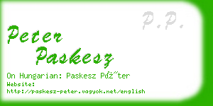 peter paskesz business card